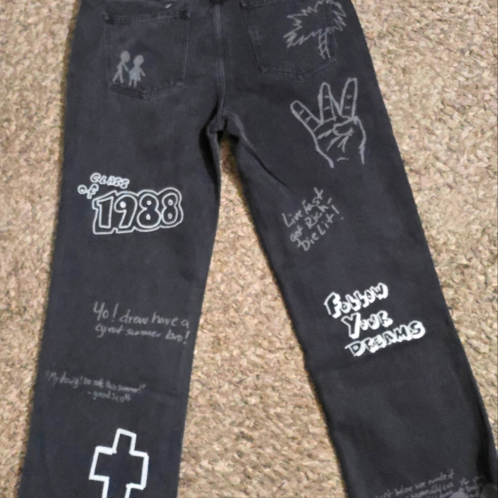 Homme Femme LA - Yearbook Baggy Denim Pants - Black 30"